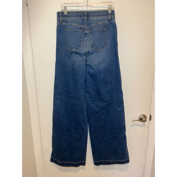 Spanx Wide-Leg High-Waisted Denim Jeans Size Large - Picture 5 of 11